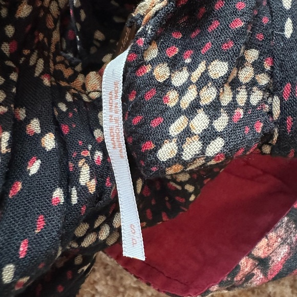 Free People Womens Deep Neckline Tie Back Multicolor Tunic Size small - Picture 5 of 5